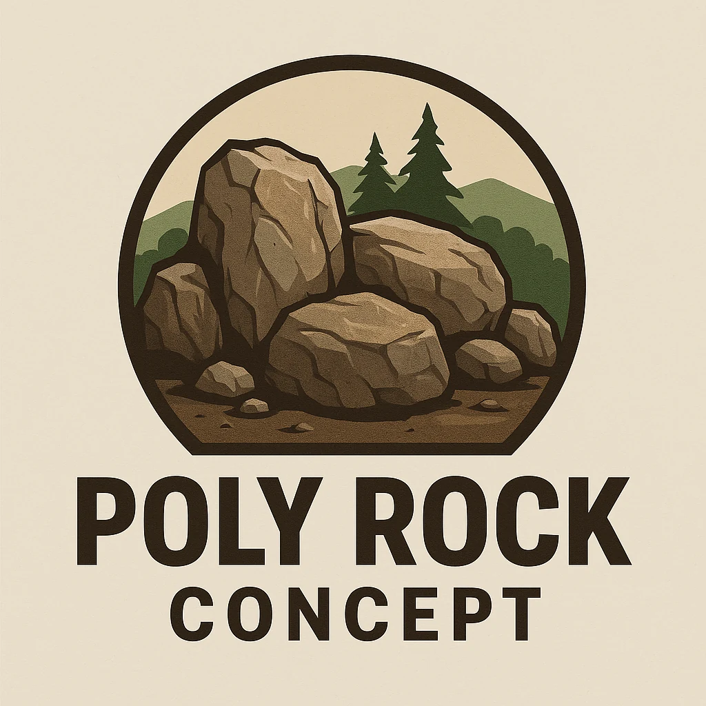 Logo Poly Rock Concept – faux rochers décoratifs en polyester imitation pierre naturelle